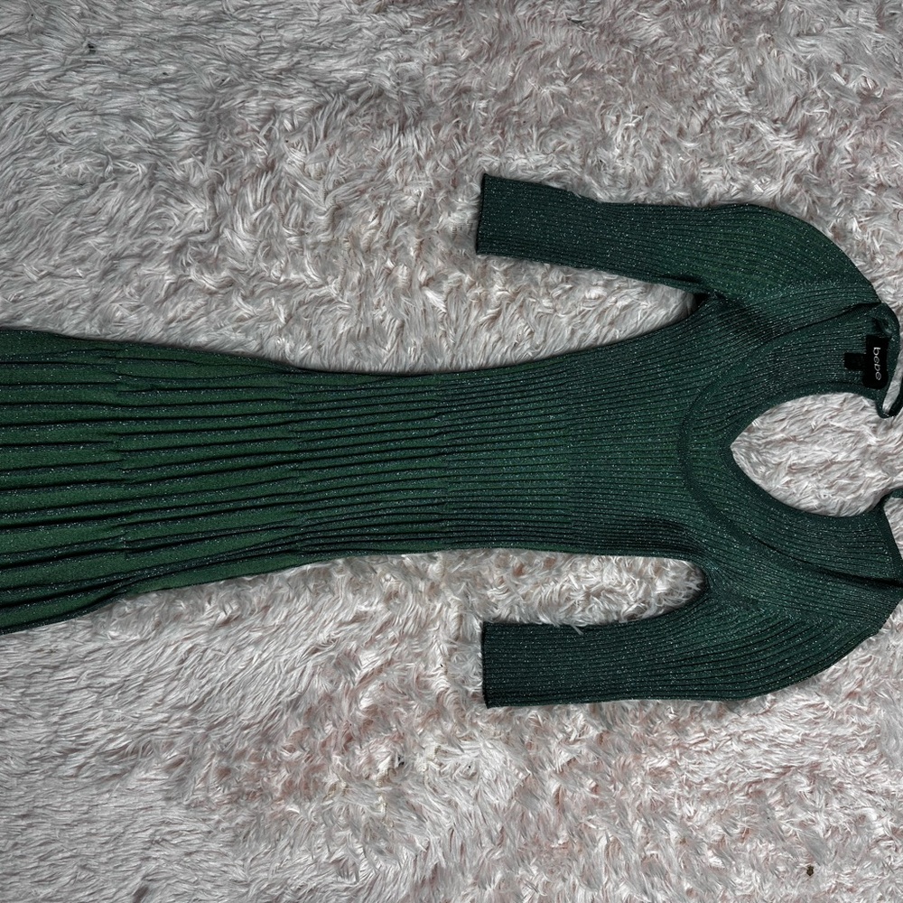 Elegant Green Ribbed Dress